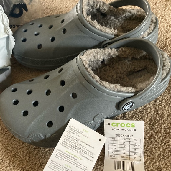 BOYS Crocs Baya lined clog charcoal - Picture 3 of 5
